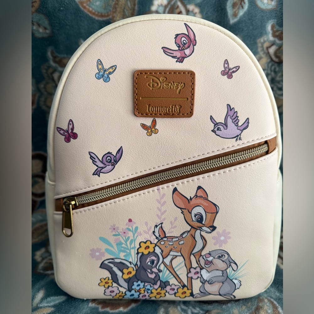 Loungefly Cream Disney Bambi Kids Backpack with Colorful Accents